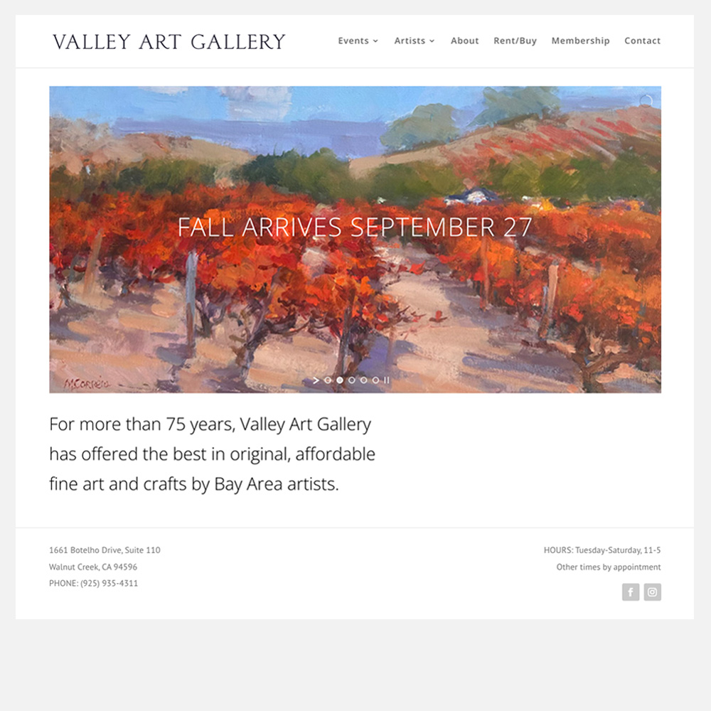 Valley Art Gallery Website